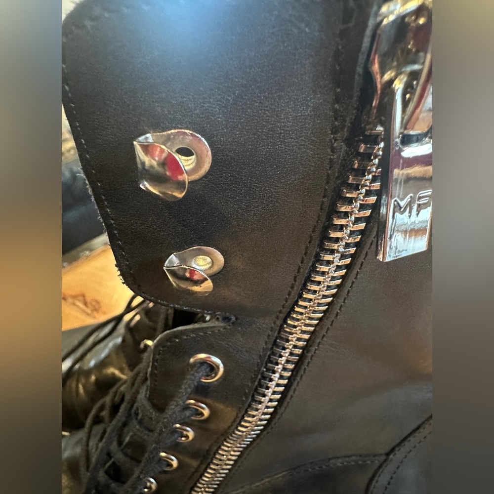 Marc Fisher Black Leather Moto Boots - Picture 11 of 11